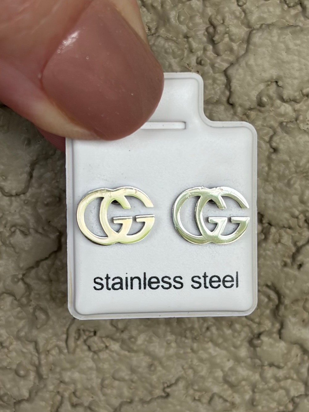 Interlocking Stainless Steel Stud Earrings - Silver